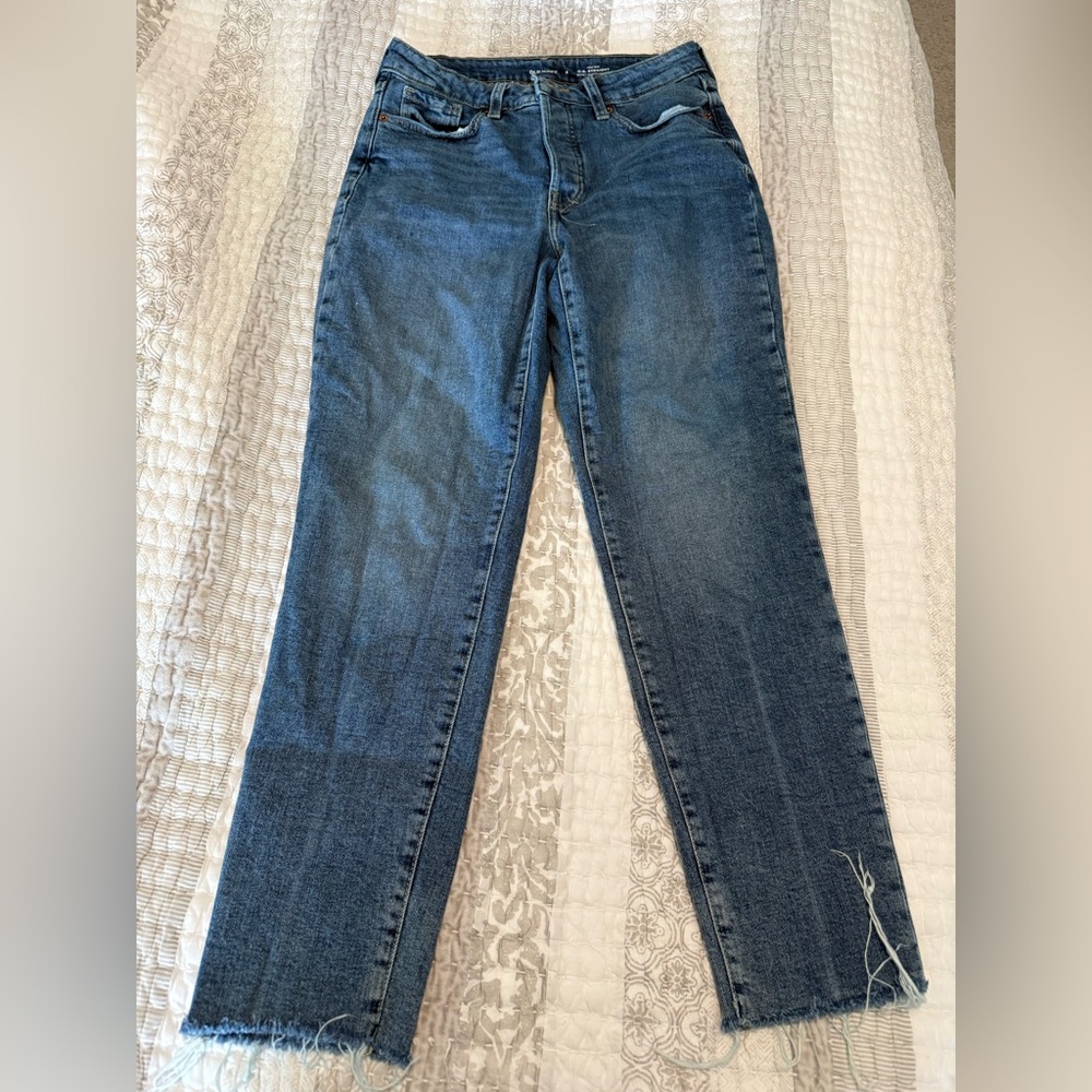 Old Navy Blue High Rise Straight Leg Jeans
